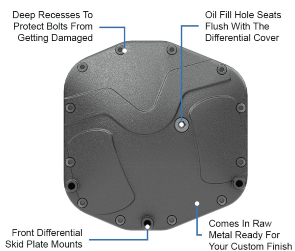Metalcloak: JL Wrangler | JT Gladiator Front Differential Cover & Glide Skid System [ M210 | 3rd Gen D44 ] Rubicon Edition - Image 5